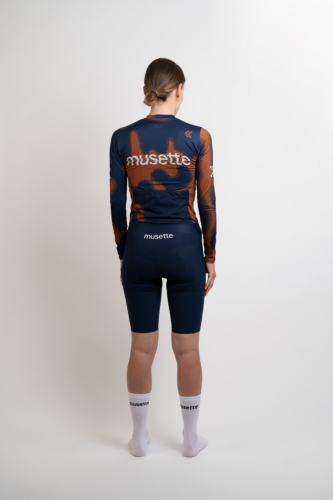 Maillot manches longues + cuissard à bretelles bundle WOMENS brut 2.0 marron/bleu